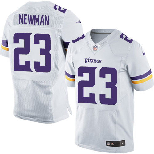 Men's Elite Terence Newman Nike Jersey White Road - #23 NFL Minnesota Vikings